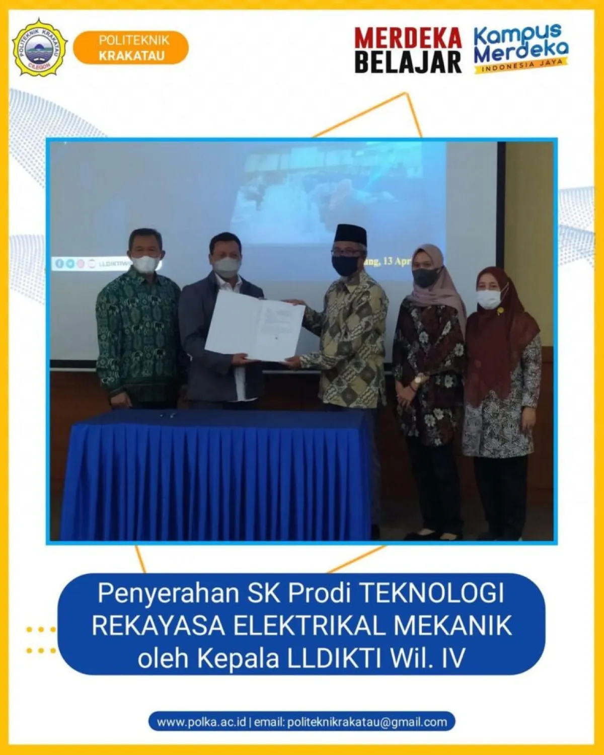Penyerahan SK Prodi Teknologi Elektrikal Mekanik