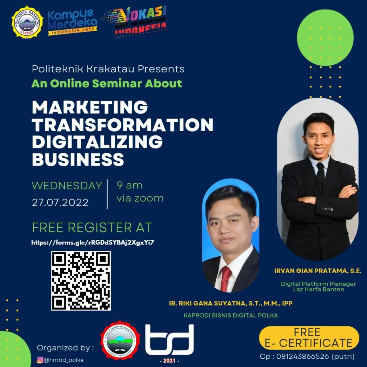Seminar &amp; Workshop Digital Marketing Program Studi Bisnis Digital Politeknik Krakatau